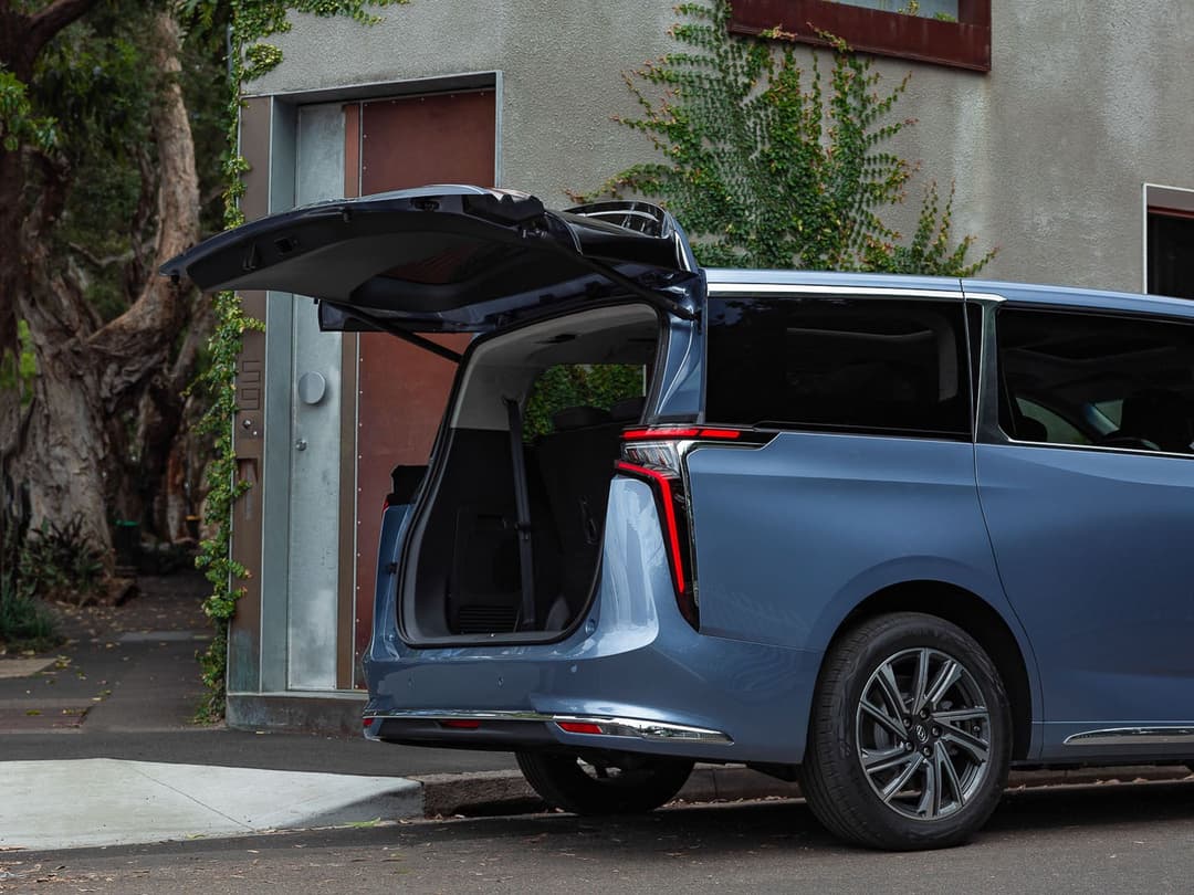 Blue LDV Mifa 9 with rear tailgate open Blue LDV Mifa 9 with rear tailgate open