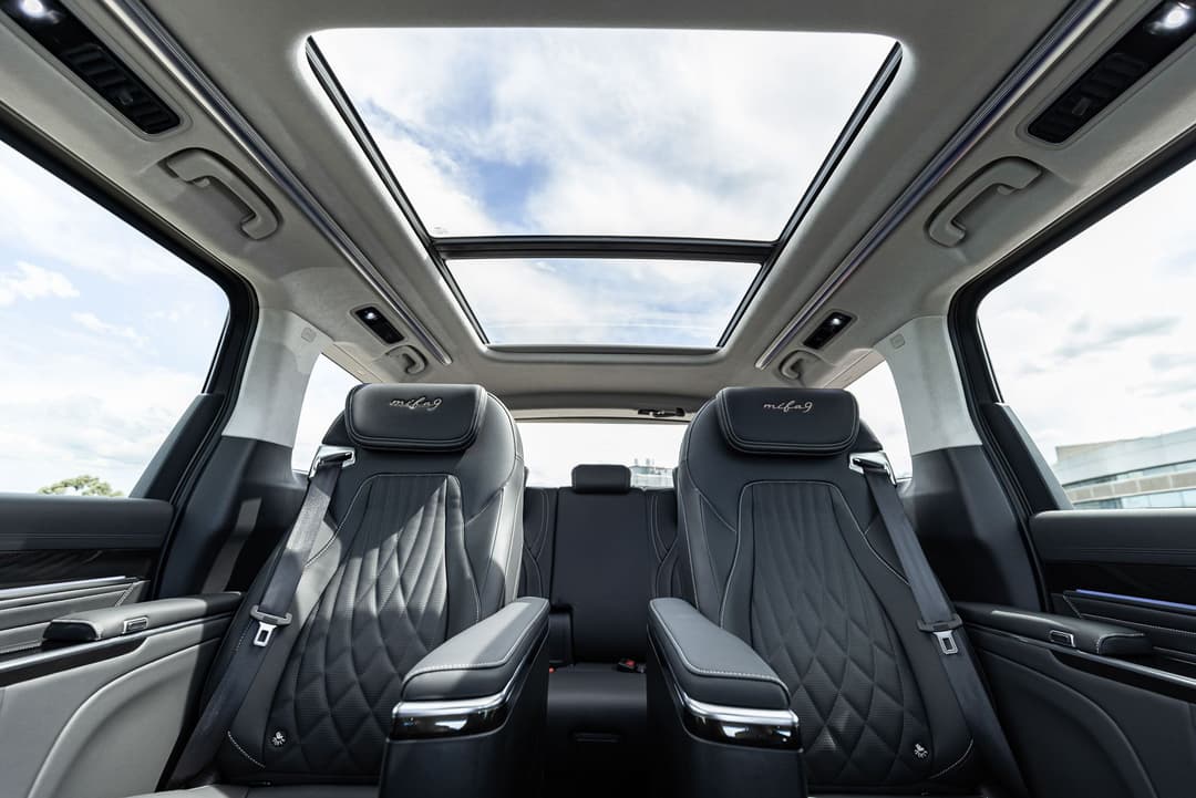 Blue LDV Mifa 9 interior and frunk