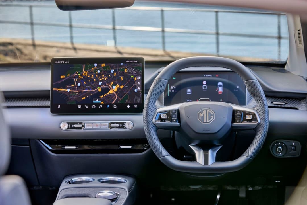 2026 MG4 EV interior showing new 12.8-inch touchscreen and physical controls 2026 MG4 EV interior showing new 12.8-inch touchscreen and physical controls