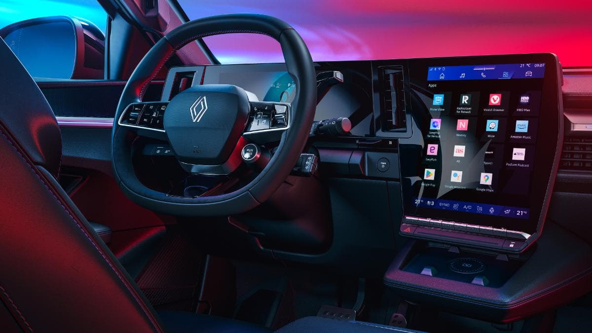 MY27 Renault Megane E-Tech Esprit Alpine steering wheel and driver controls MY27 Renault Megane E-Tech Esprit Alpine steering wheel and driver controls