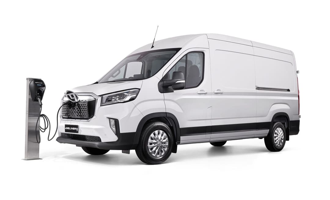 White LDV eDeliver 9 charging from AC wallbox White LDV eDeliver 9 charging from AC wallbox