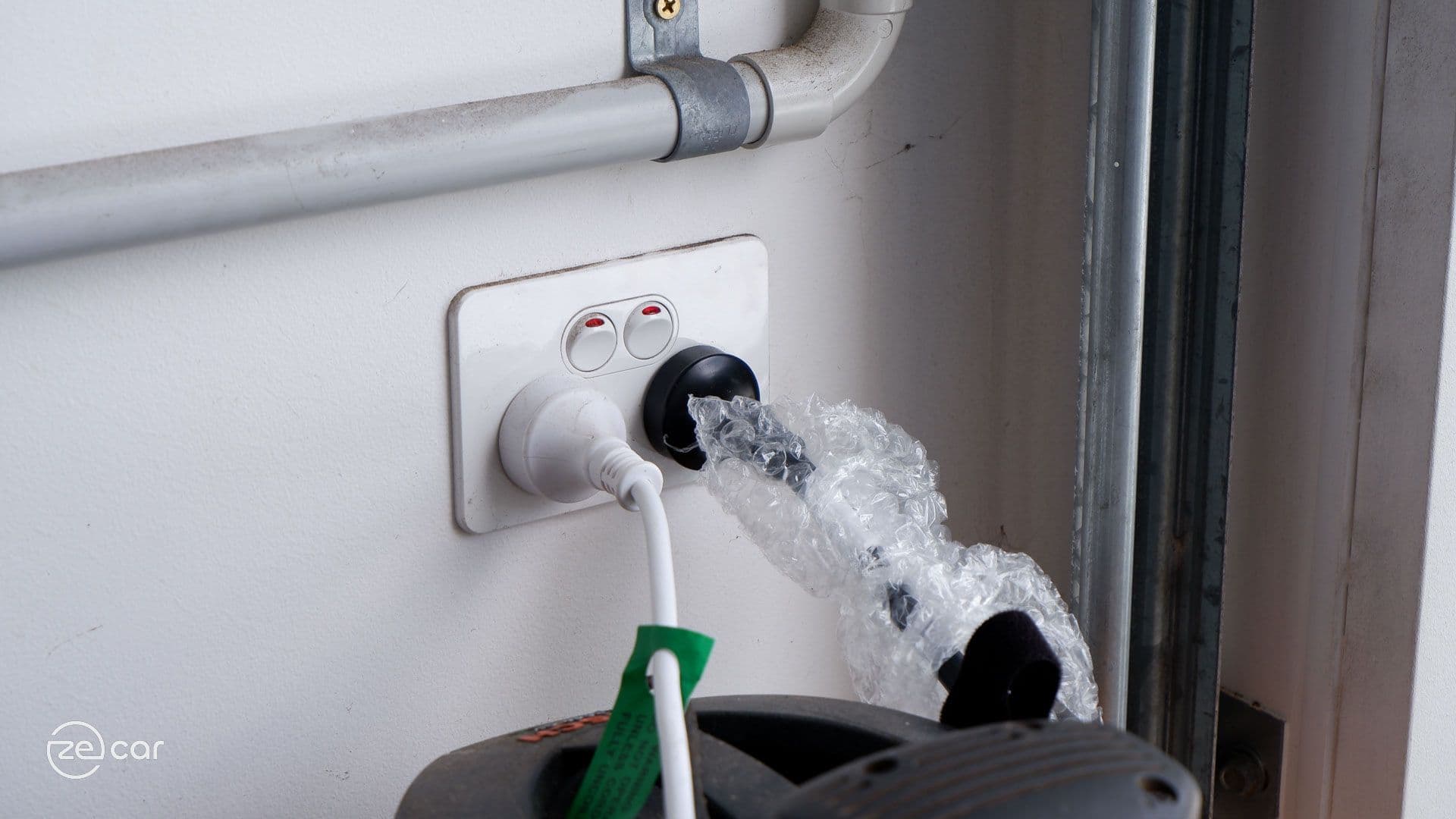 Charging at home using a power point Charging at home using a power point