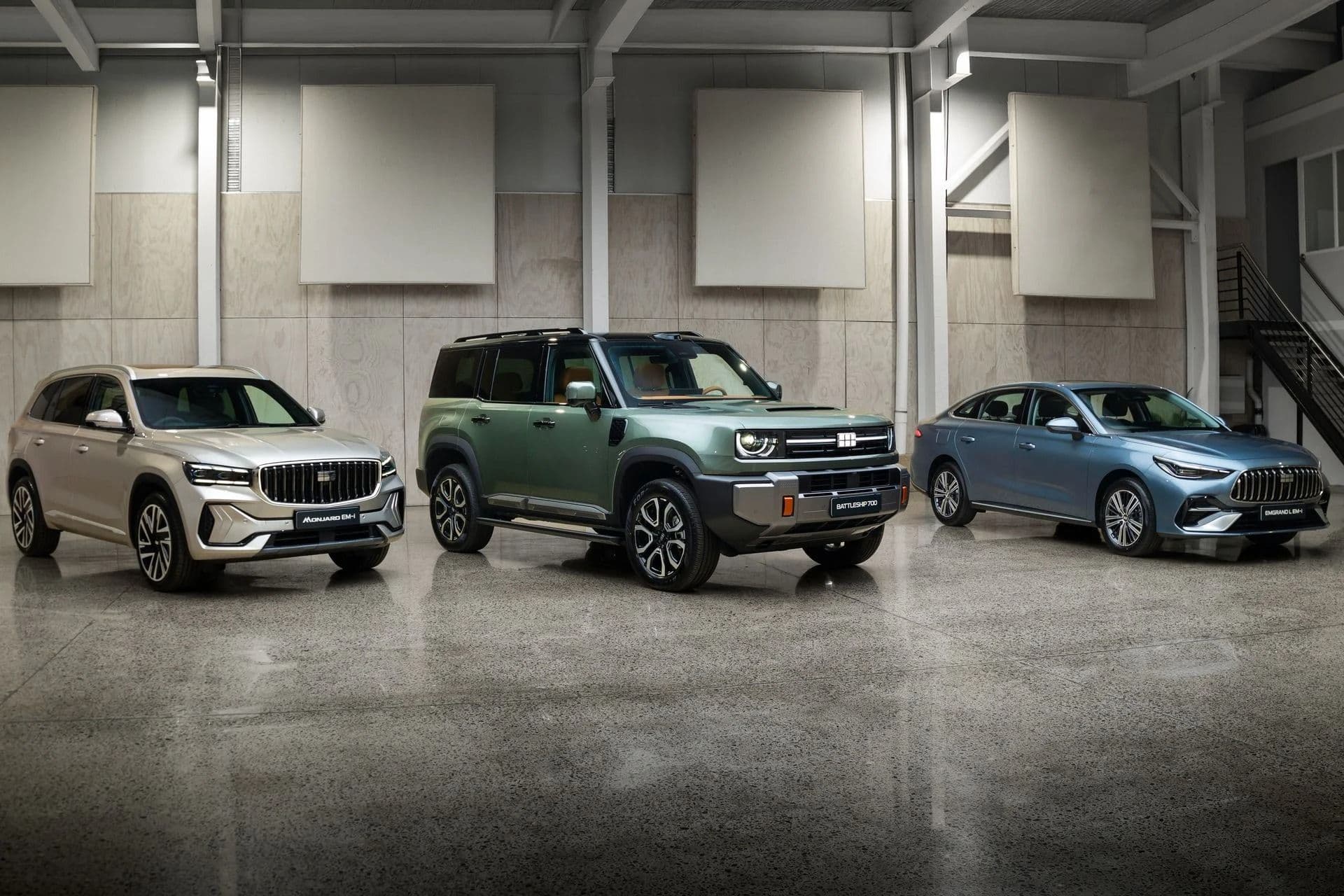 Geely Monjaro EM-i, Battleship 700 and Emgrand L EM-i, the three models due in Australia in 2027 Geely Monjaro EM-i, Battleship 700 and Emgrand L EM-i, the three models due in Australia in 2027