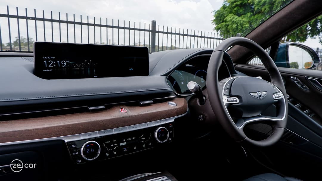 Genesis Electrified G80 dashboard and touchscreen home page Genesis Electrified G80 dashboard and touchscreen home page