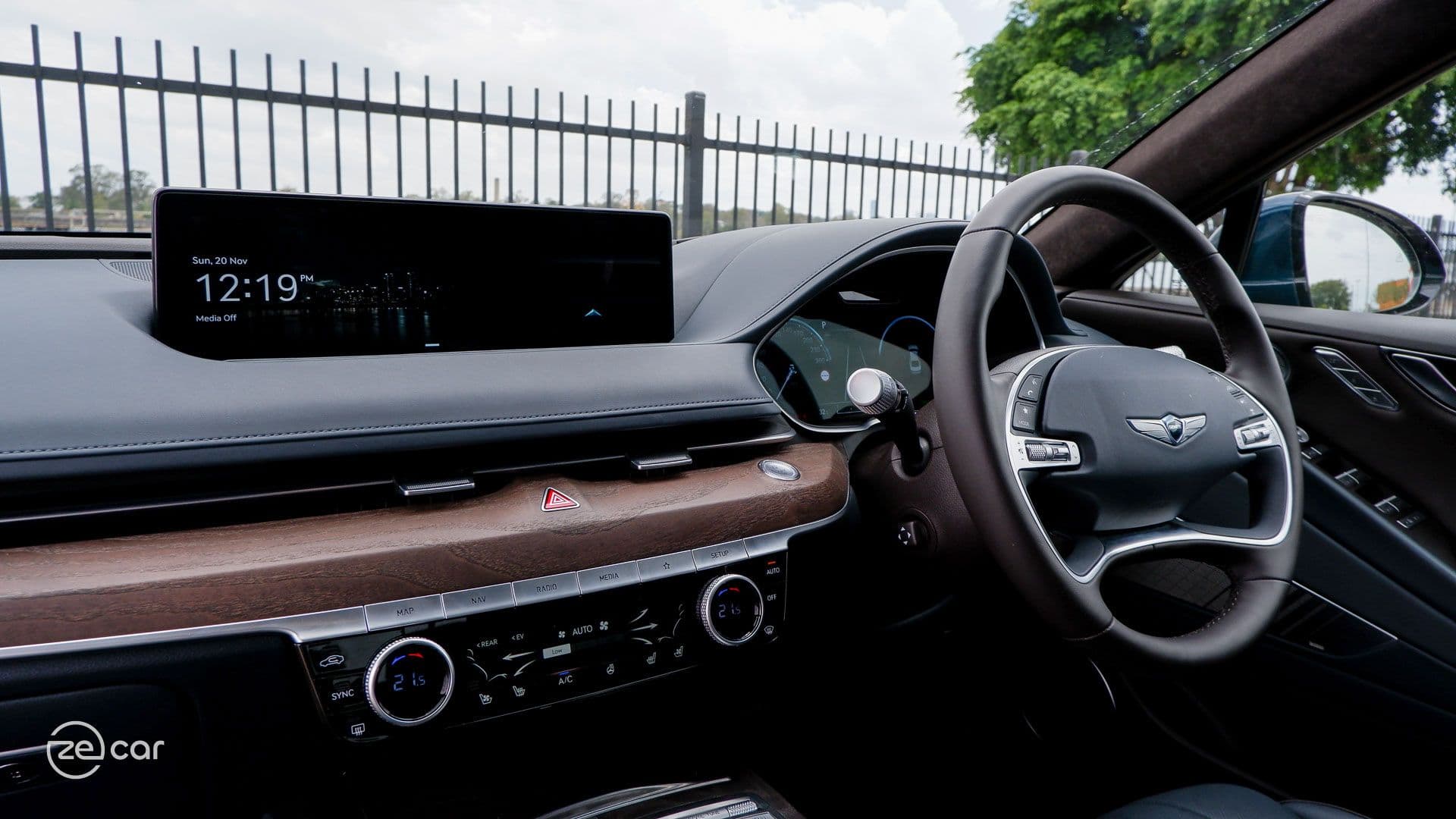Genesis Electrified G80 dashboard and touchscreen home page Genesis Electrified G80 dashboard and touchscreen home page