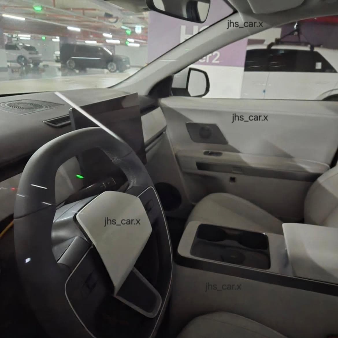 Hyundai Ioniq 5 prototype interior with large digital screen Hyundai Ioniq 5 prototype interior with large digital screen