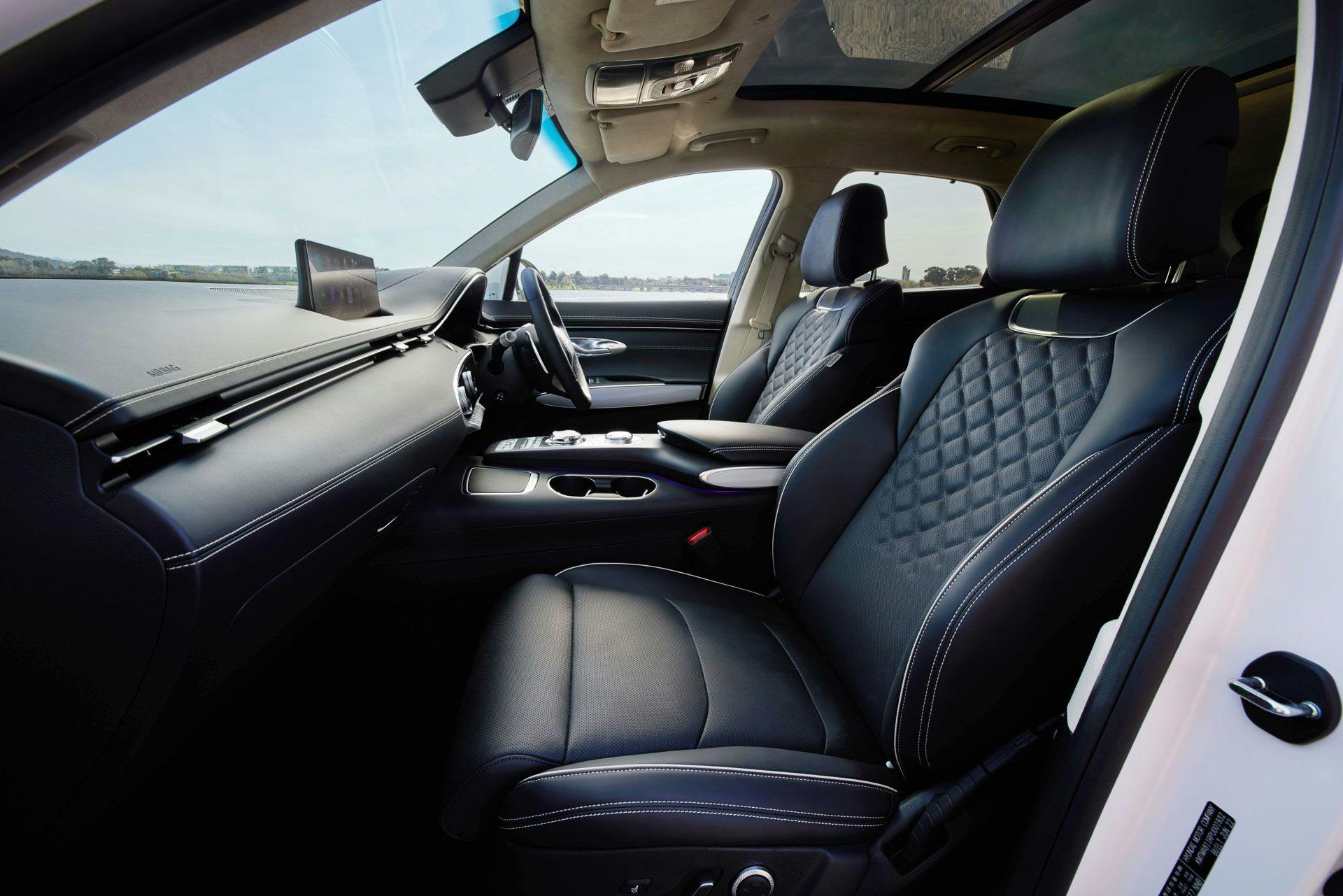 Genesis Electrified GV70 black interior front seats