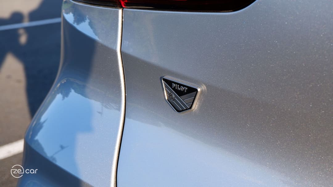 MG ZS EV MG Pilot badge and adaptive cruise screen