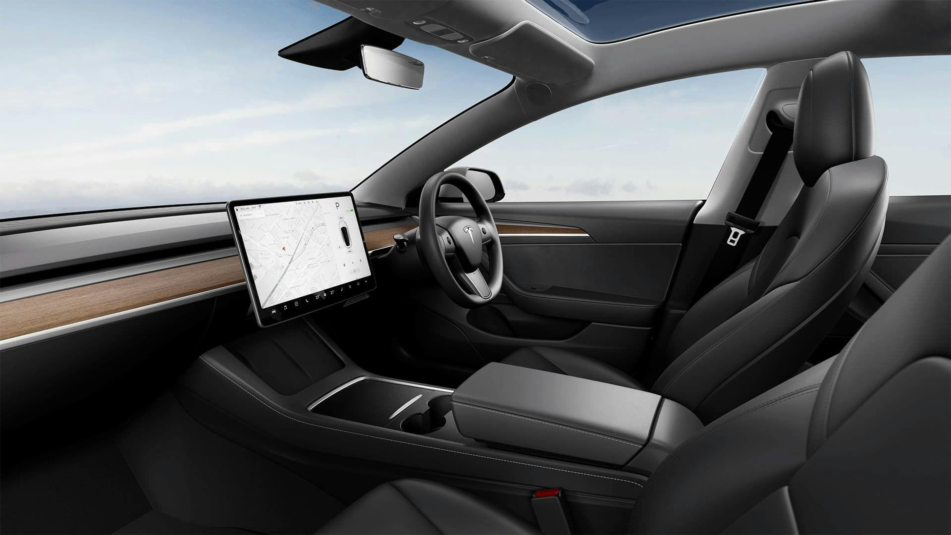 Tesla Model 3 black interior