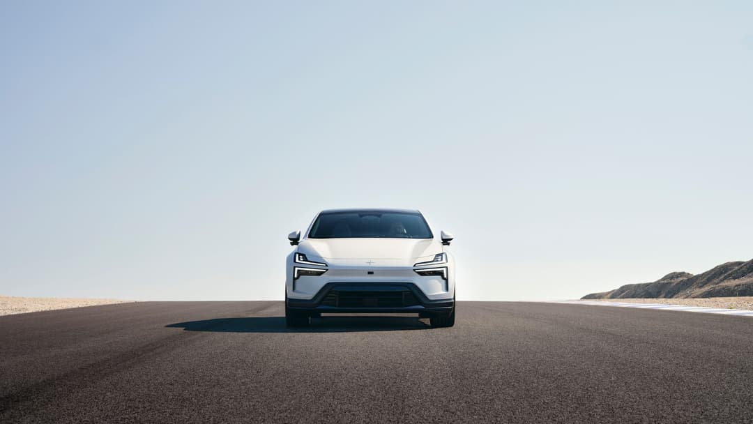 Polestar 4 Long Range Single Motor rear view showcasing sleek design Polestar 4 Long Range Single Motor rear view showcasing sleek design