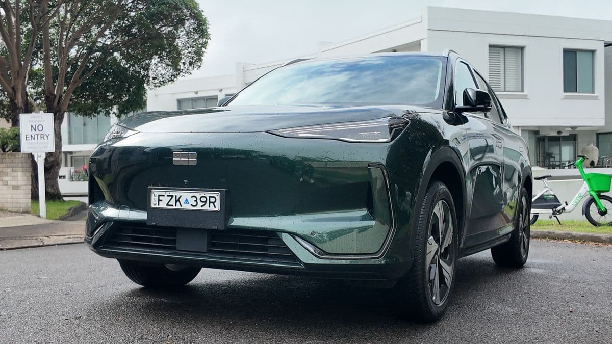 Geely EX5 electric SUV rear three-quarter view Geely EX5 electric SUV rear three-quarter view