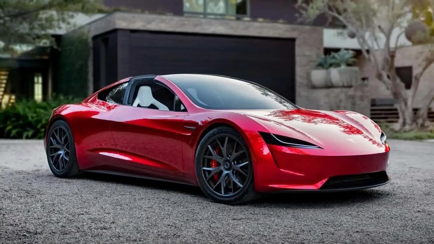 Red Tesla Roadster Red Tesla Roadster