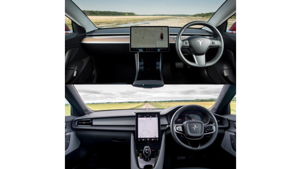 Tesla Model 3 vs Polestar 2 interior