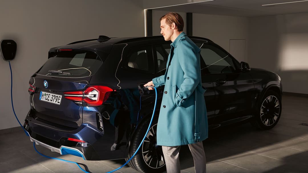 BMW iX3 charging at home station BMW iX3 charging at home station