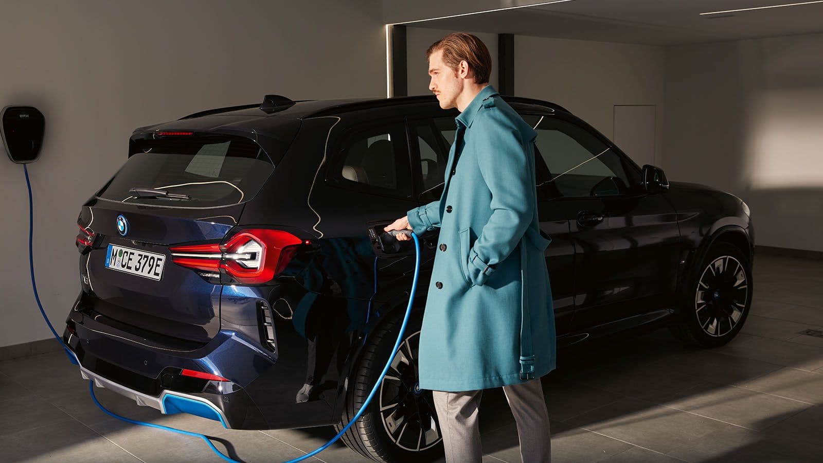 BMW iX3 charging at home station BMW iX3 charging at home station