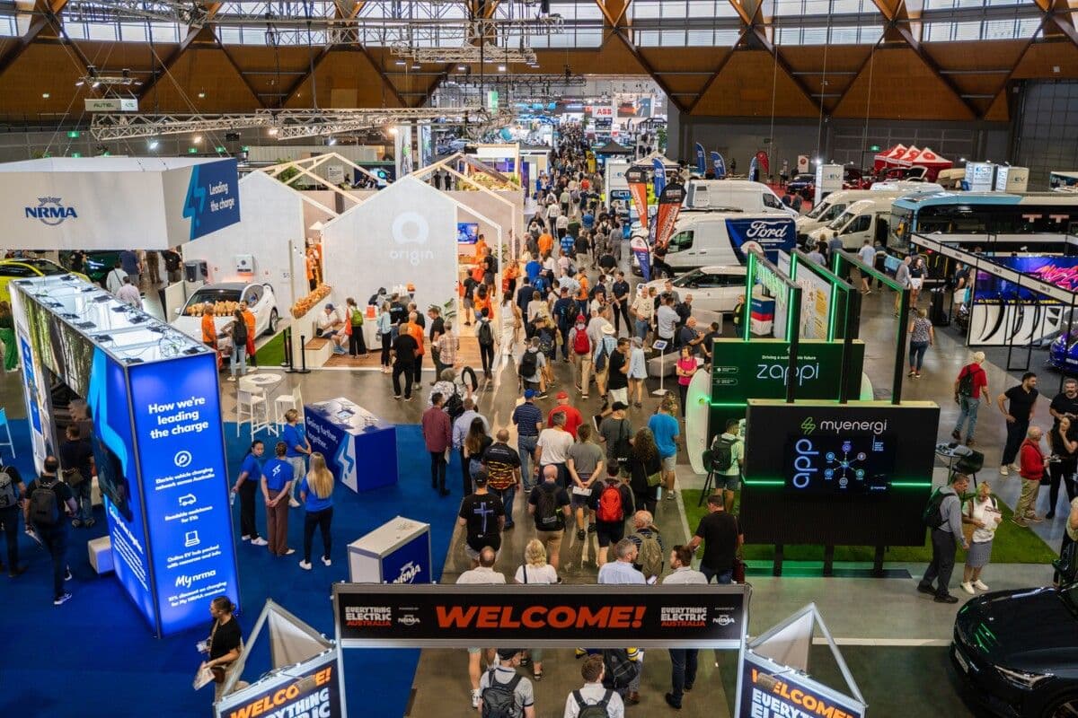 Crowds and electric vehicles on display at a previous Everything Electric show Crowds and electric vehicles on display at a previous Everything Electric show