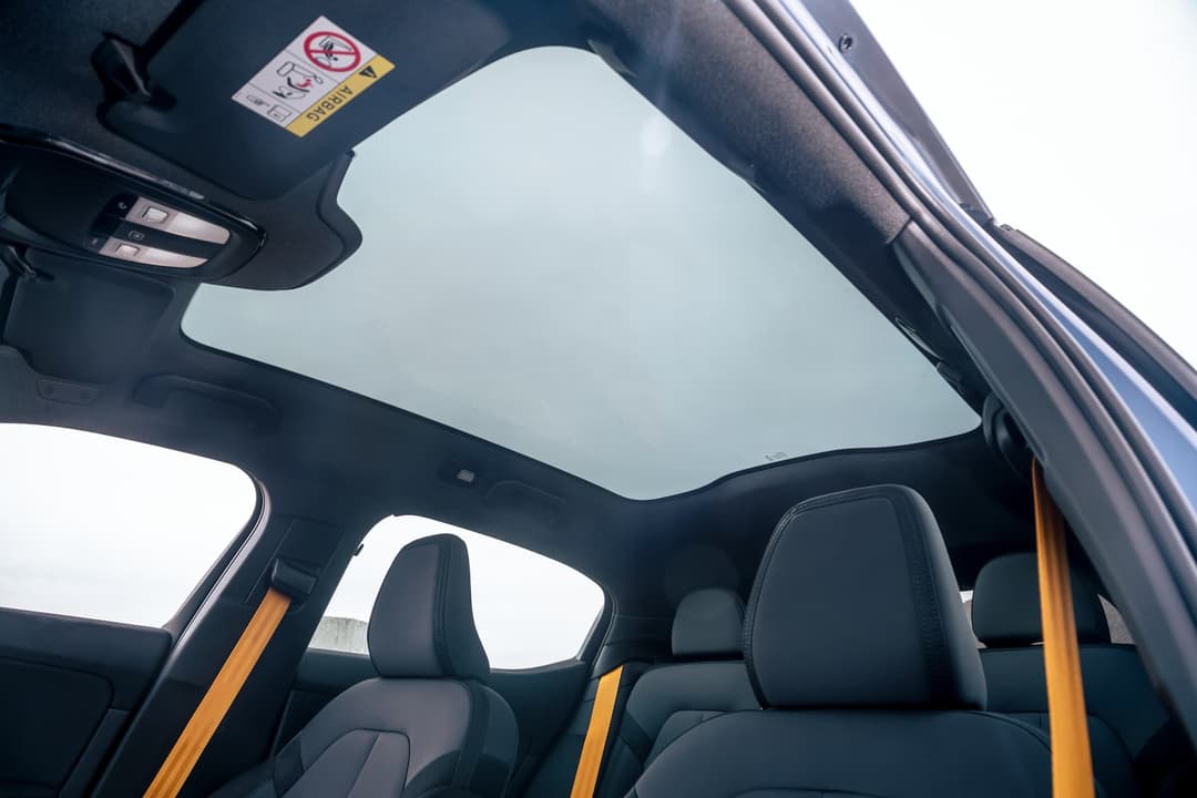 Polestar 2 interior panoramic glass roof Polestar 2 interior panoramic glass roof