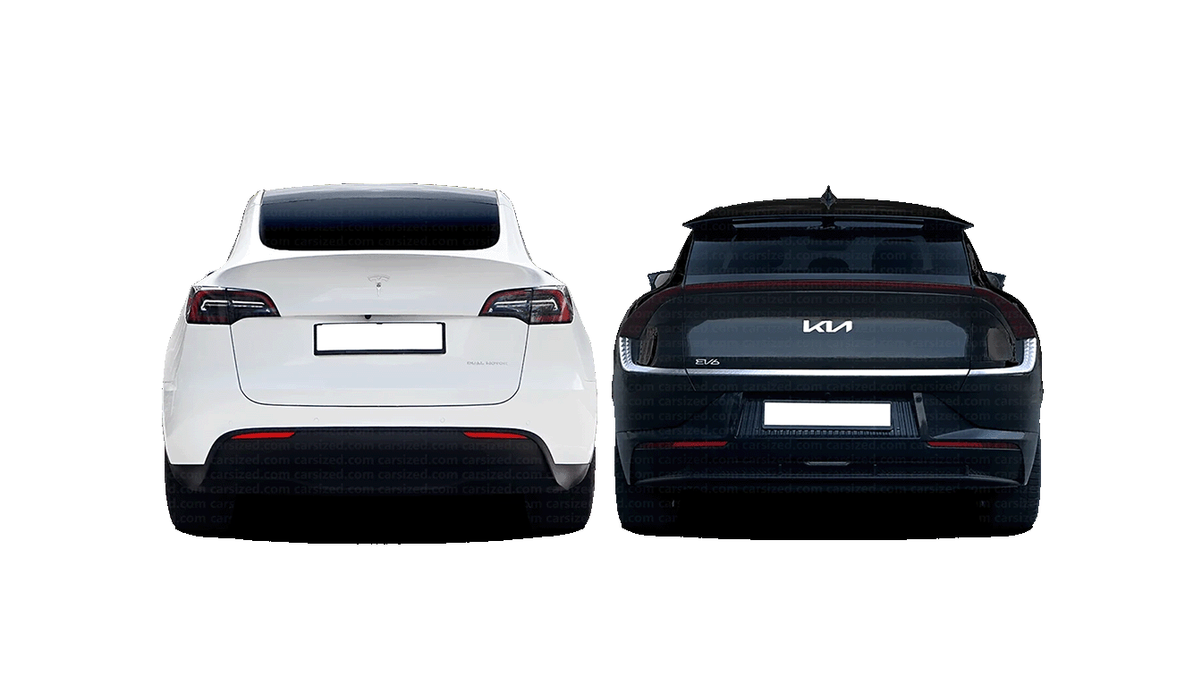 Tesla Model Y vs Kia EV6 (rear)