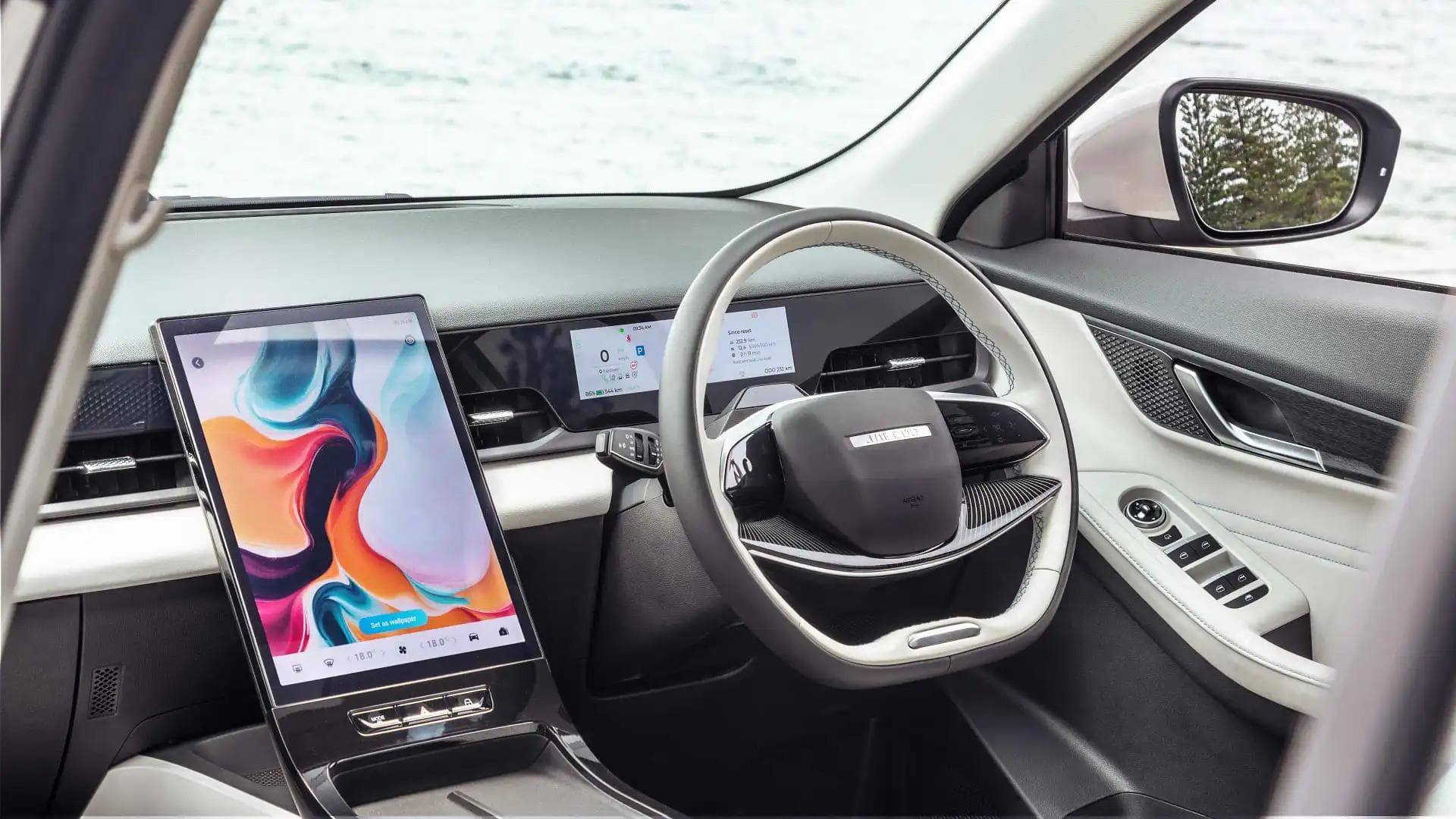 2026 Jaecoo J5 EV interior dashboard and infotainment screen 2026 Jaecoo J5 EV interior dashboard and infotainment screen