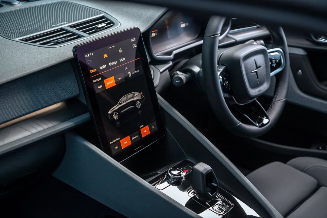 Polestar 2 interior and touchscreen Polestar 2 interior and touchscreen