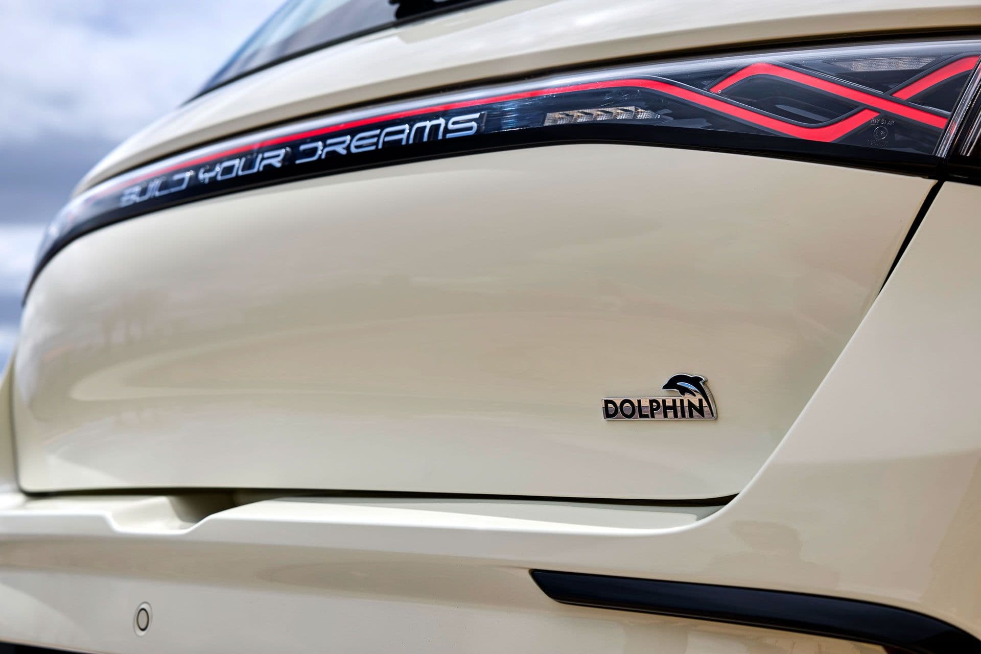 BYD Dolphin rear tailgate with Dolphin logo BYD Dolphin rear tailgate with Dolphin logo