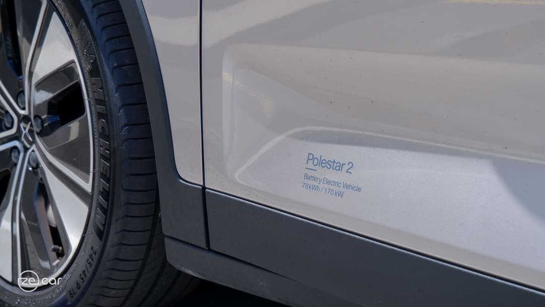Polestar 2 side sticker and range assistant app