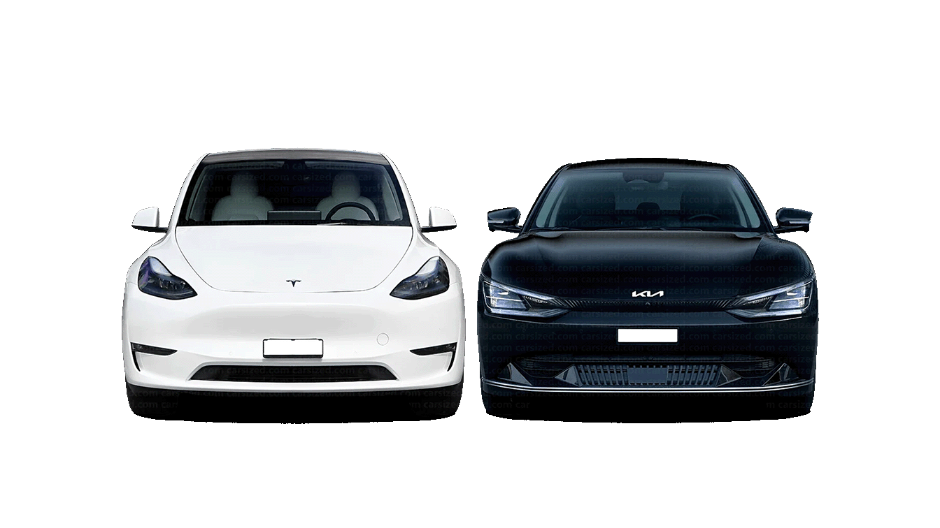 Tesla Model Y vs Kia EV6 (Front)