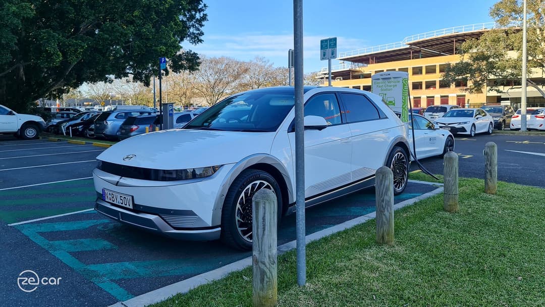 Hyundai Ioniq 5 charging at The University of Queensland