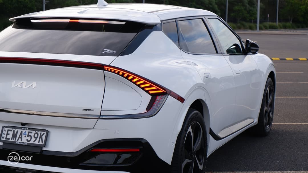 White Kia EV6 GT-Line rear brake light White Kia EV6 GT-Line rear brake light