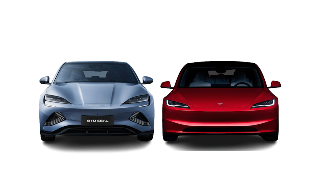 BYD Seal vs Tesla Model 3 (2024) Front