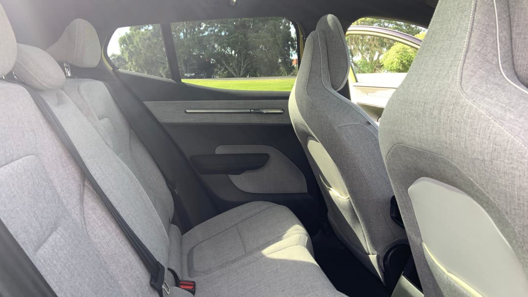 Volvo EX30 interior view of rear seats Volvo EX30 interior view of rear seats