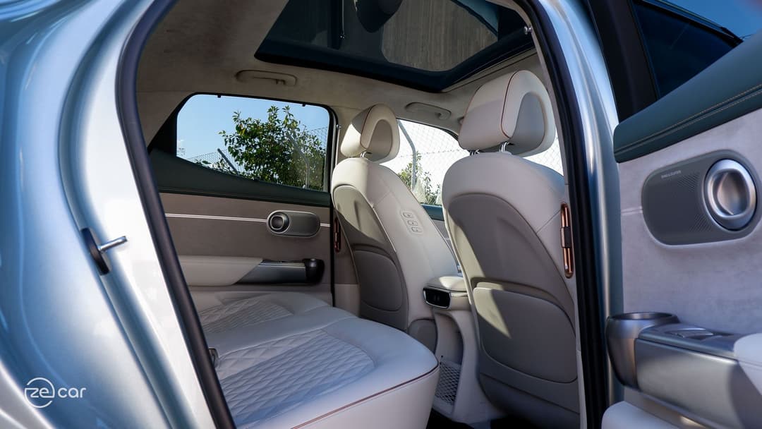 Genesis GV60 AWD rear row and glass roof white interior Genesis GV60 AWD rear row and glass roof white interior