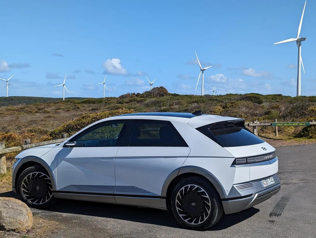 Hyundai Ioniq 5 at South Australian Wind Farm Hyundai Ioniq 5 at South Australian Wind Farm