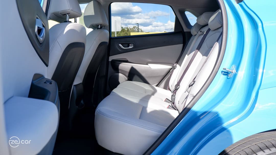 Hyundai Kona Electric rear row seats and filled boot