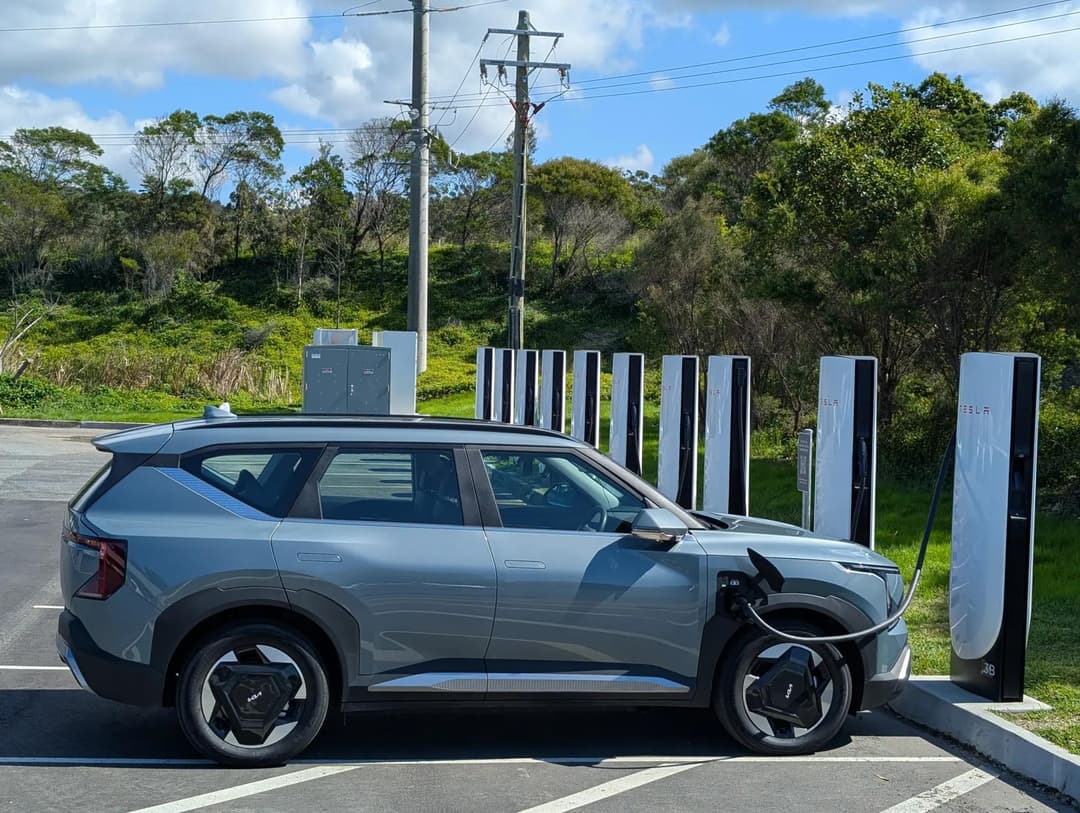 Kia EV5 Air Long Range Charging at Tesla Moonee Beach Kia EV5 Air Long Range Charging at Tesla Moonee Beach