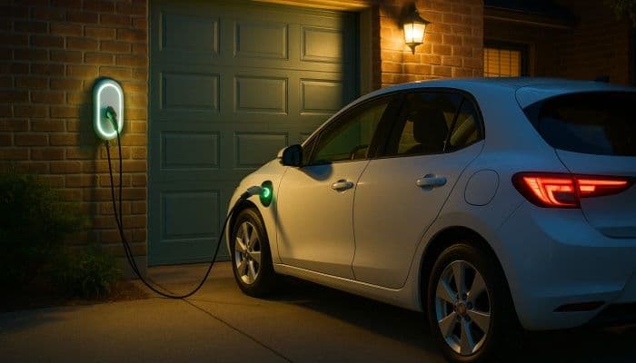 EV charging at night EV charging at night