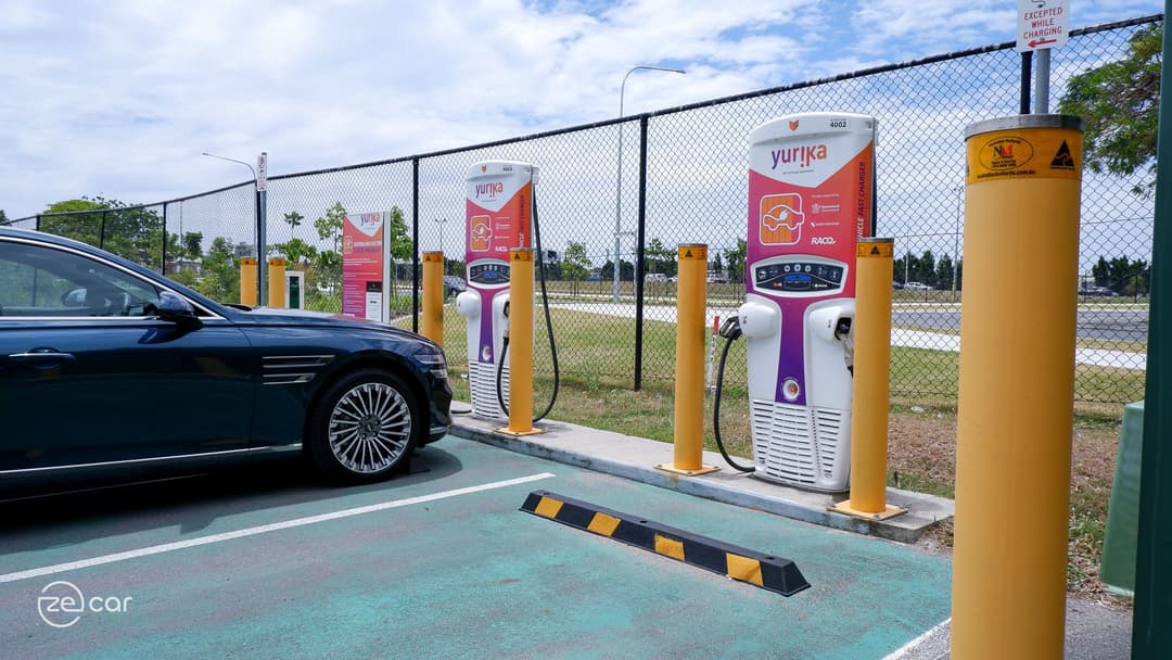 Genesis G80 at QESH Chargefox stations Genesis G80 at QESH Chargefox stations