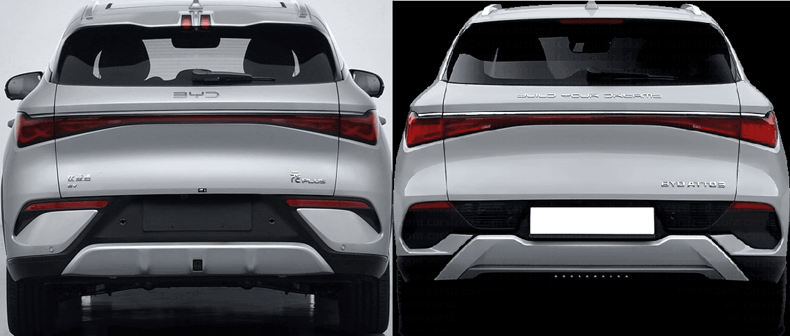 BYD Atto 3 rear comparison BYD Atto 3 rear comparison