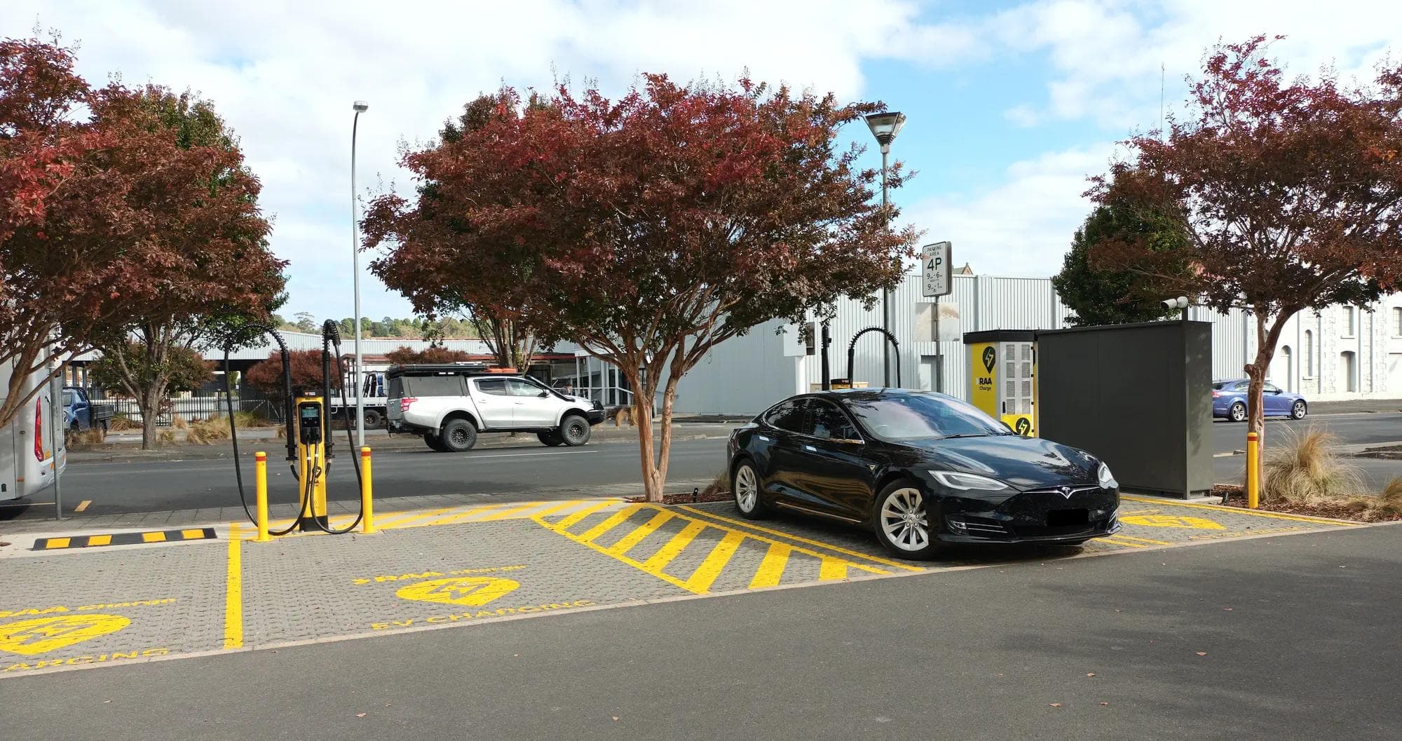 Tesla Model S at RAA Mount Gambier fast charging hub Tesla Model S at RAA Mount Gambier fast charging hub