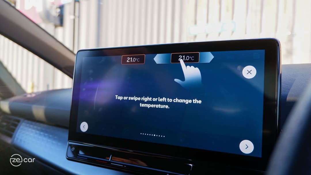 Cupra Born touchscreen HVAC