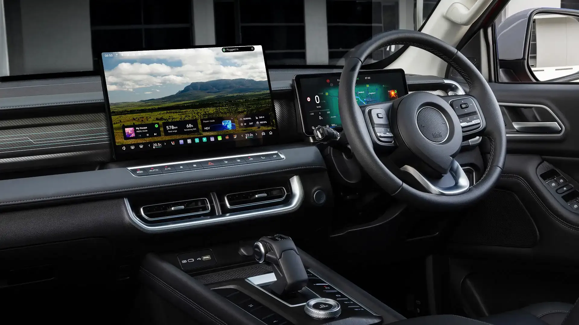 2027 GWM Cannon Hi4-T PHEV 15.6-inch Coffee OS infotainment screen 2027 GWM Cannon Hi4-T PHEV 15.6-inch Coffee OS infotainment screen