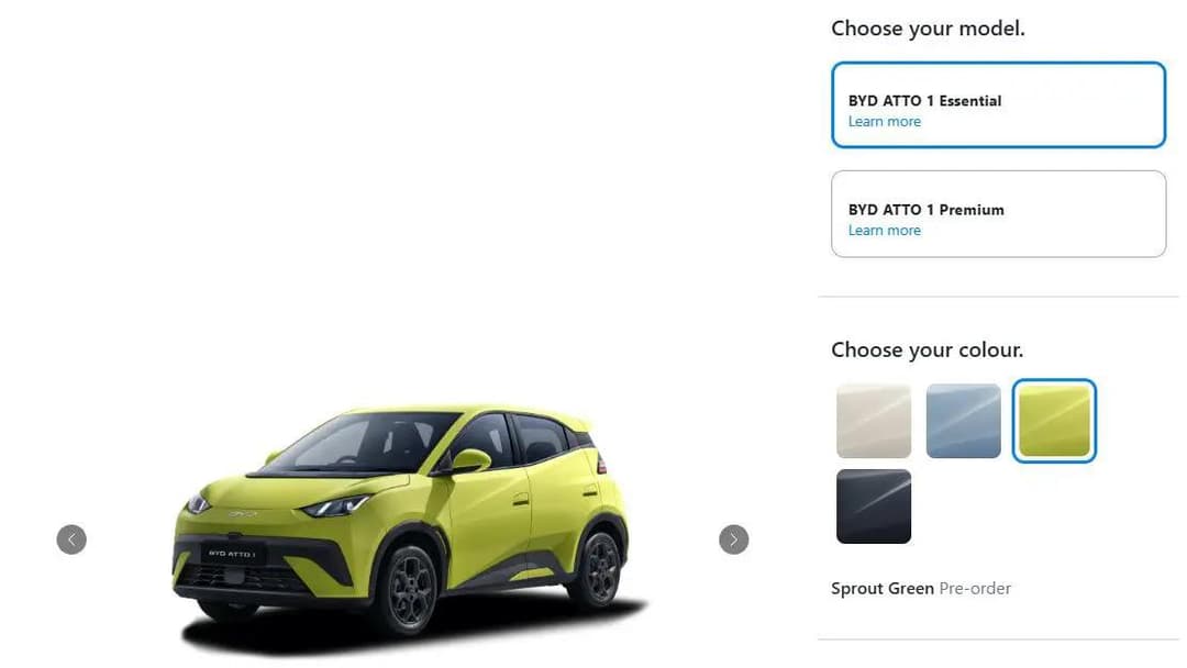 BYD atto 1 on official website BYD atto 1 on official website