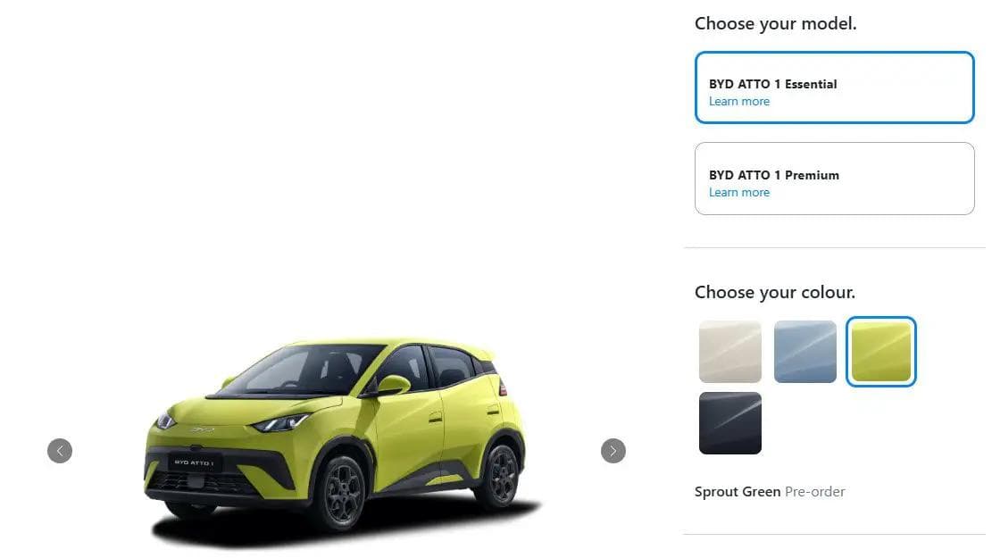BYD atto 1 on official website BYD atto 1 on official website