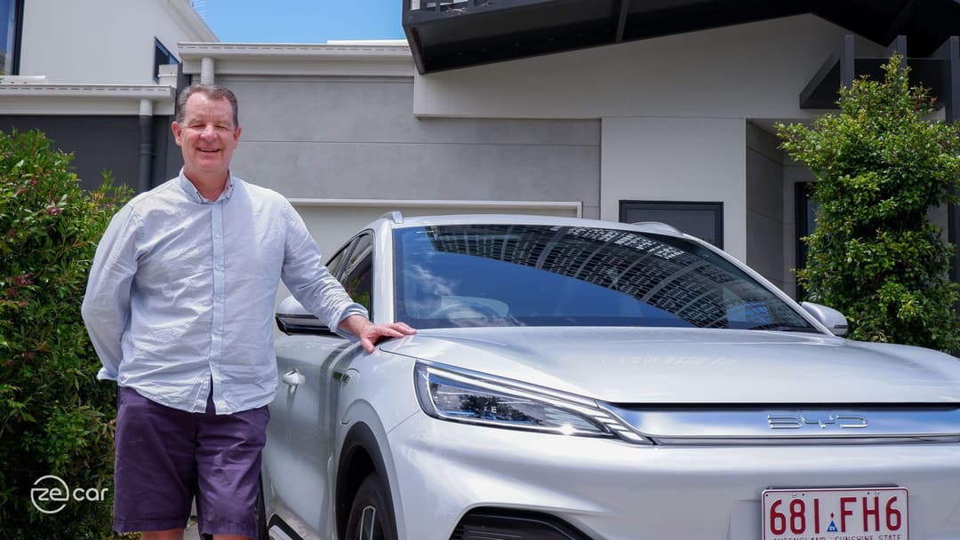 BYD Atto 3 charging and owner portrait