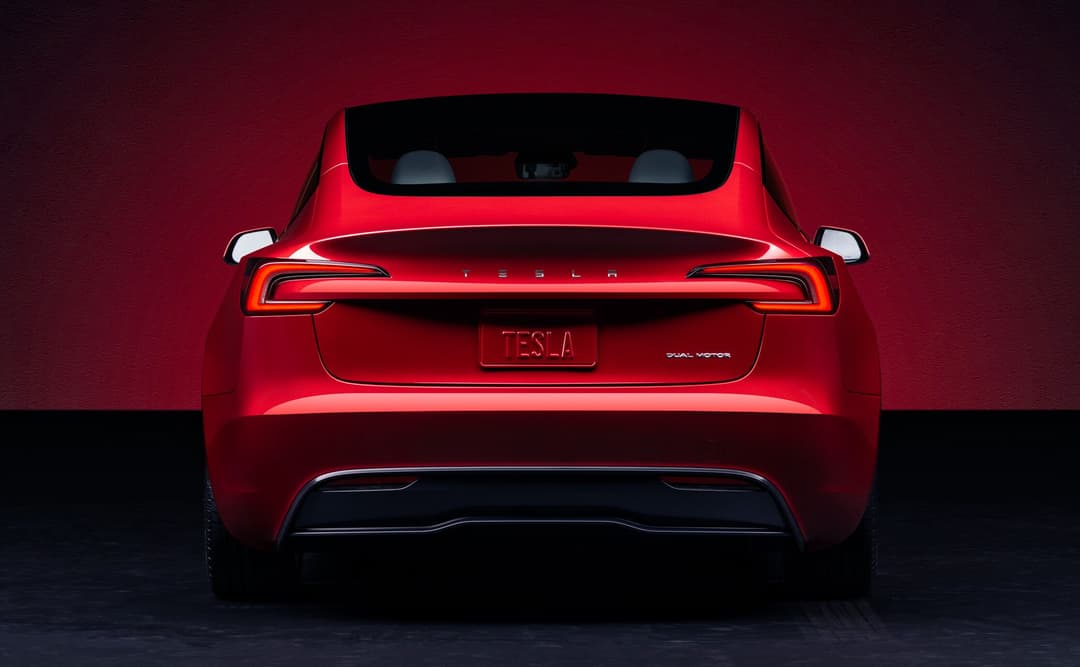 Tesla Model 3 in factory and rear C-pillar