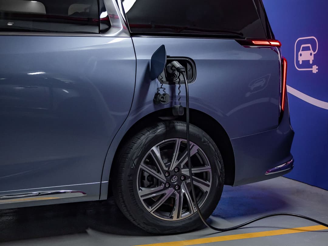 Blue LDV Mifa 9 rear view and charging