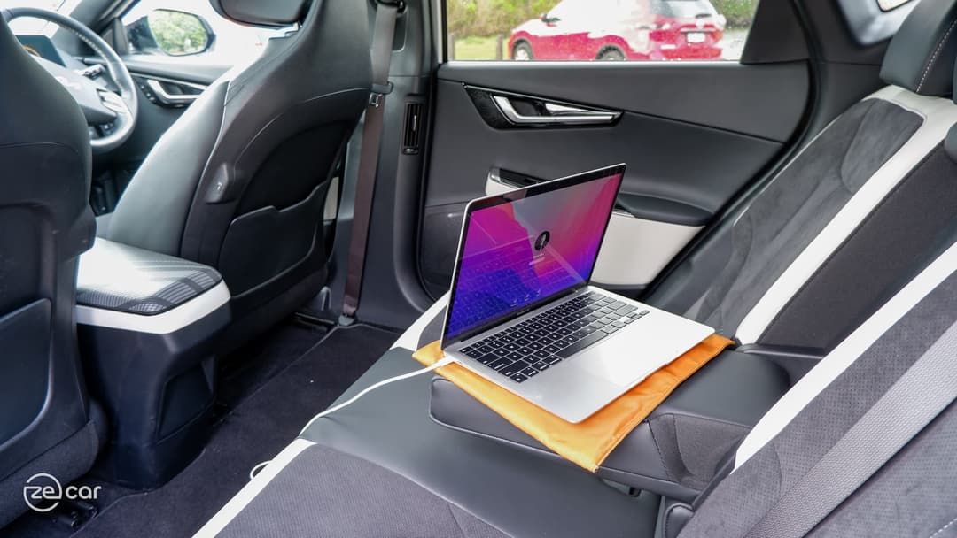 MacBook Air charging from V2L plug in Kia EV6 GT-Line MacBook Air charging from V2L plug in Kia EV6 GT-Line