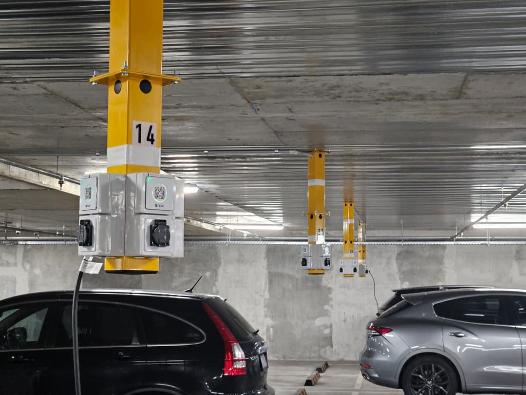 EVs being charged in the Sierra building EVs being charged in the Sierra building